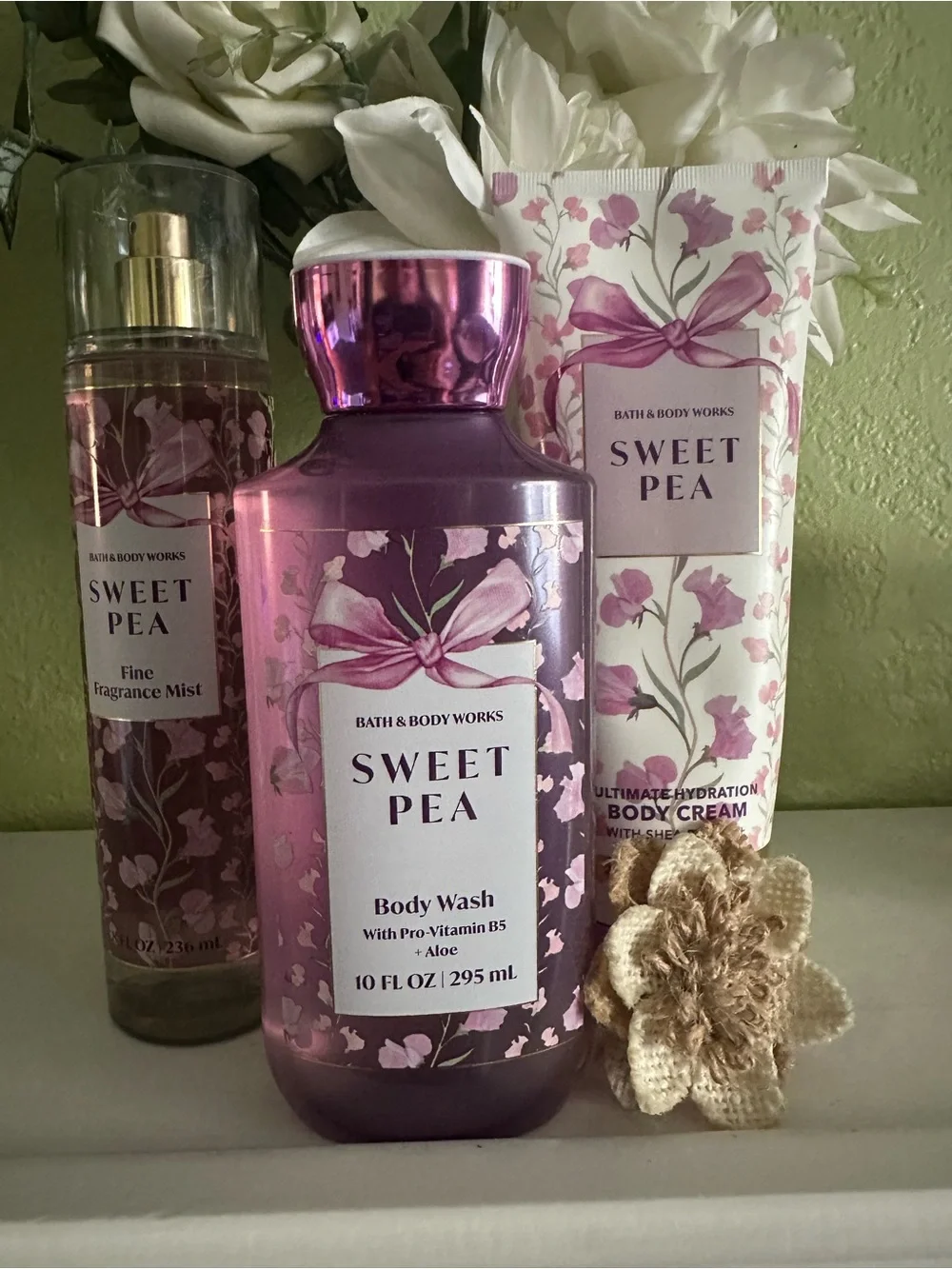 Bath & Body Works Sweet Pea Body Wash & Care Set — Purple, Pink